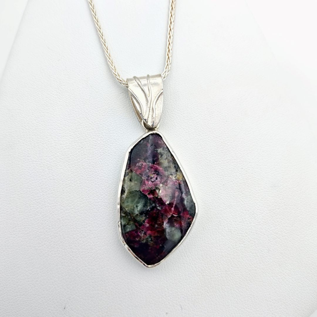 Freeform Eudialyte Pendant Necklace (OOAK)