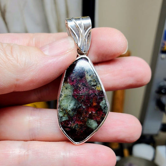 Freeform Eudialyte Pendant Necklace (OOAK)