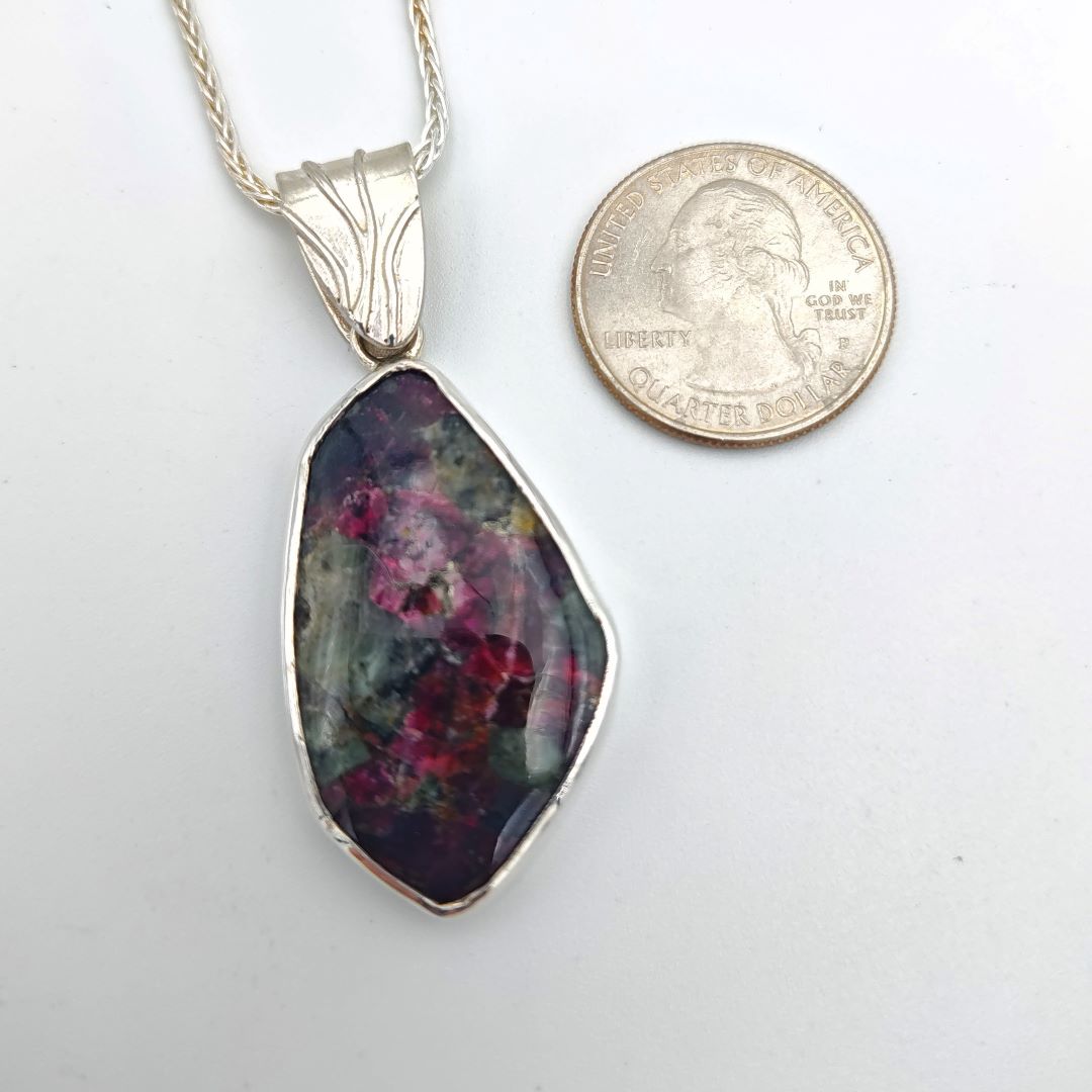 Freeform Eudialyte Pendant Necklace (OOAK)