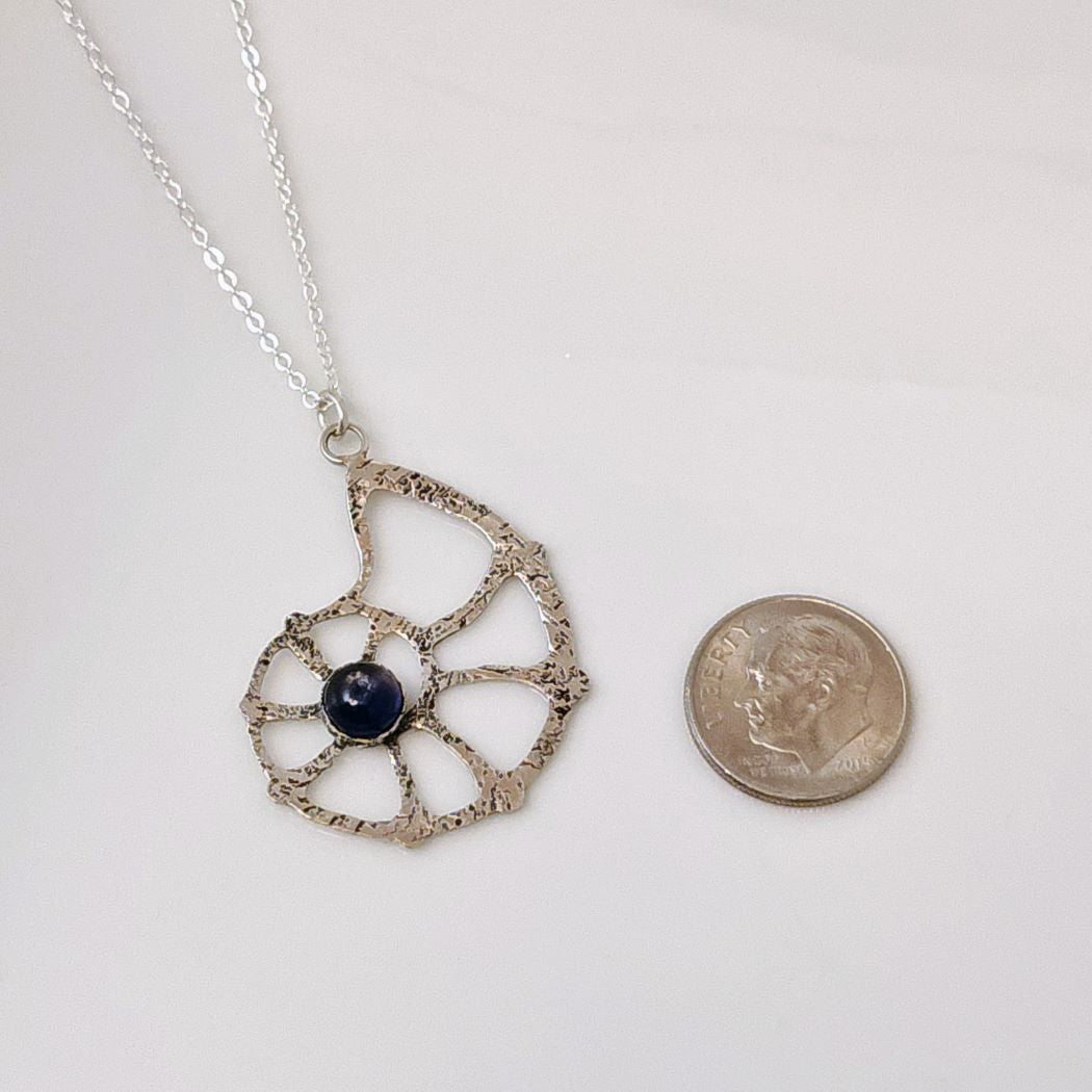 Iolite Nautilus Necklace (OOAK)