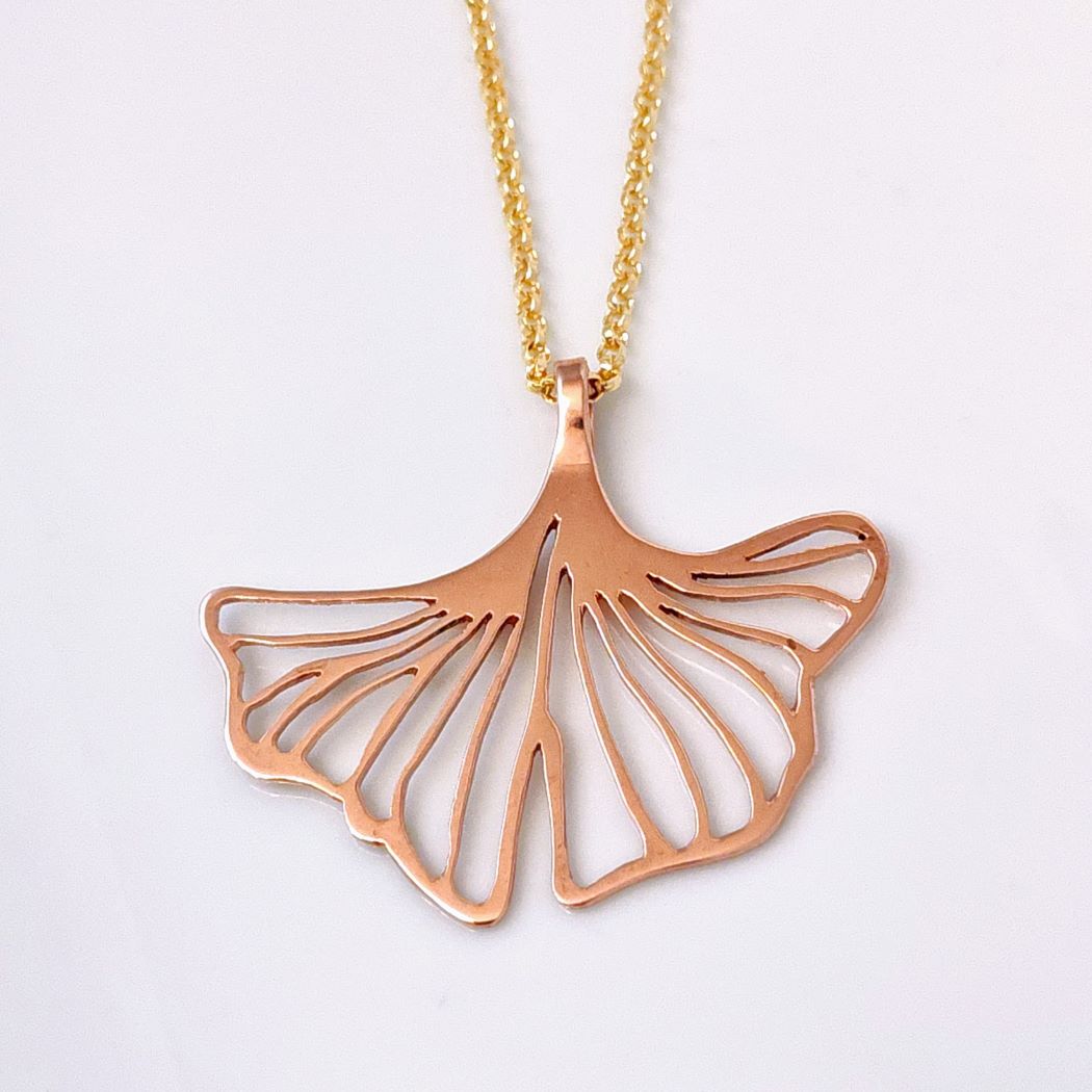 Ginkgo Leaf Pendant Necklace (OOAK)