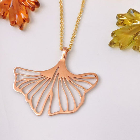 Ginkgo Leaf Pendant Necklace (OOAK)