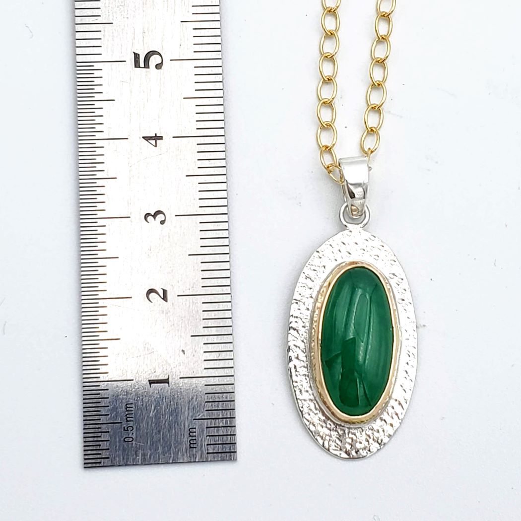 Green Onyx Mixed Metals Necklace (OOAK)