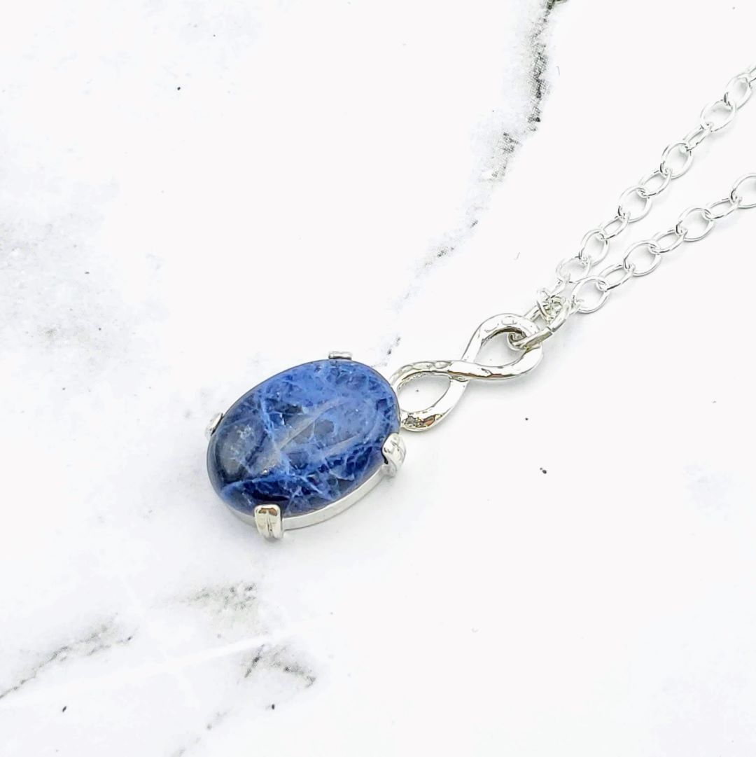 Sodalite Infinity Necklace (OOAK)