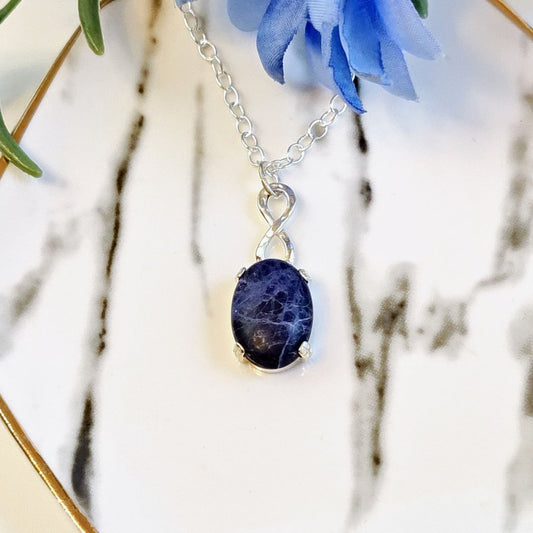 Sodalite Infinity Necklace (OOAK)