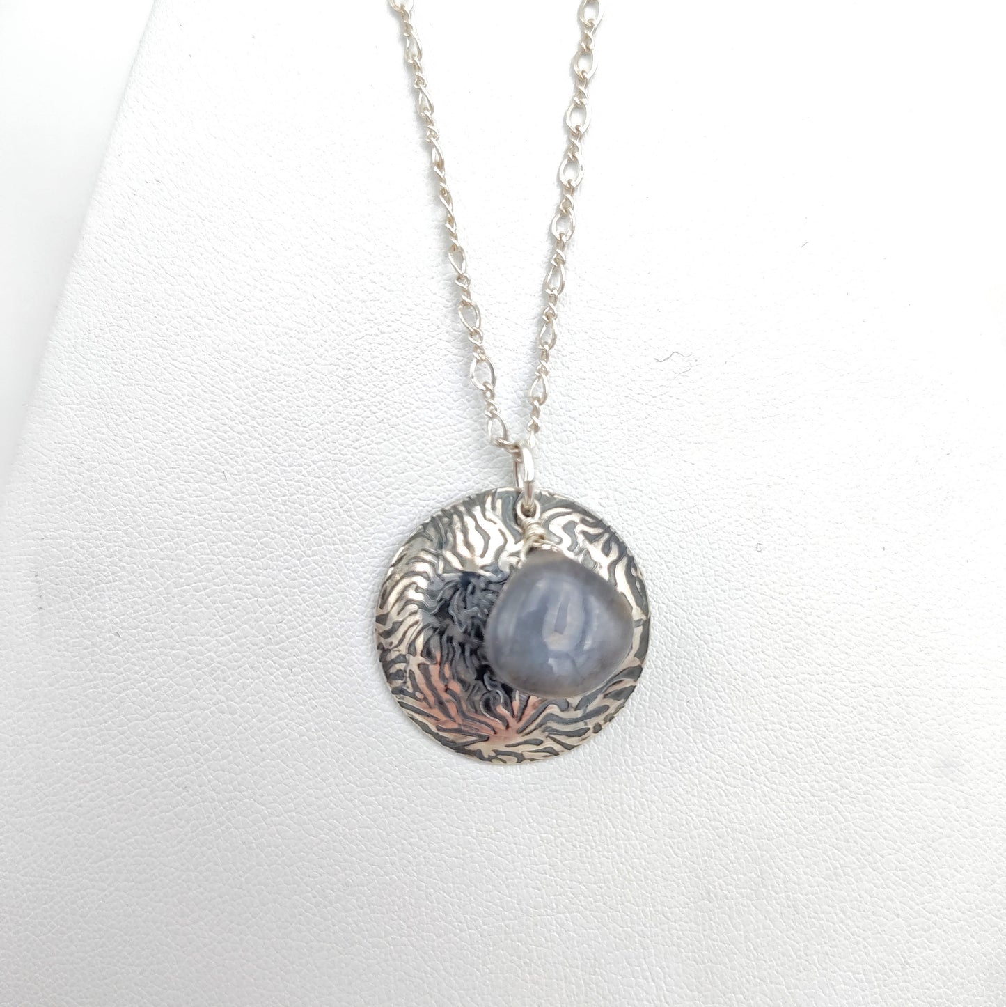 Textured Silver Moonstone Teardrop Set